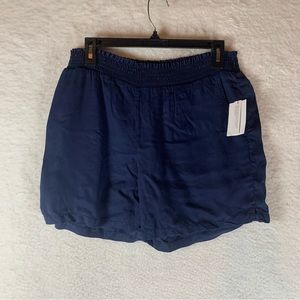 Caslon Elastic Smocked Waist Shorts Women's Navy Peacoat Pull On Size S NWT 5615